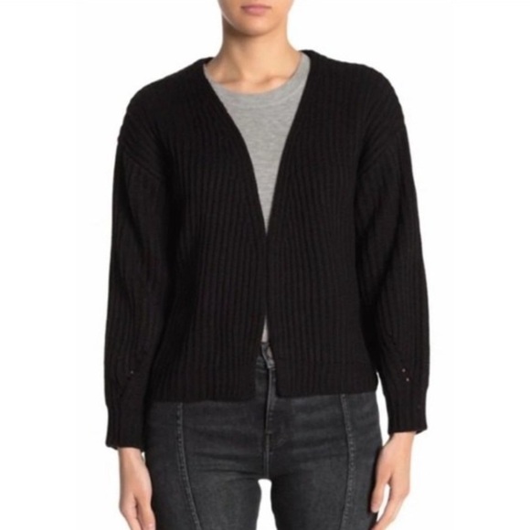 NWT Nordstrom Code x Mode Black Ribbed Cardigan w/ Dolman Sleeve, Various Sizes - Picture 10 of 10